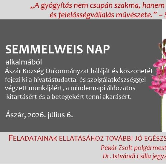 Semmelweis nap Ászáron