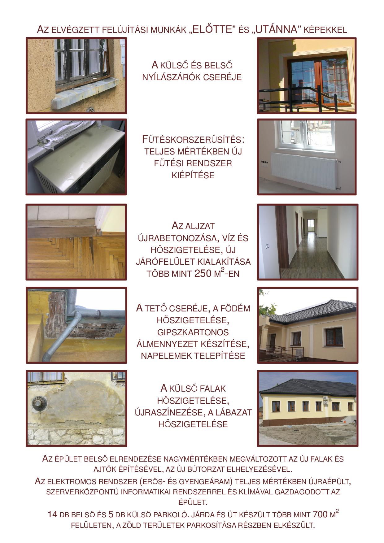 „Az ászári Községháza külső felújítása és energetikai korszerűsítése” előtte - utána képek 
